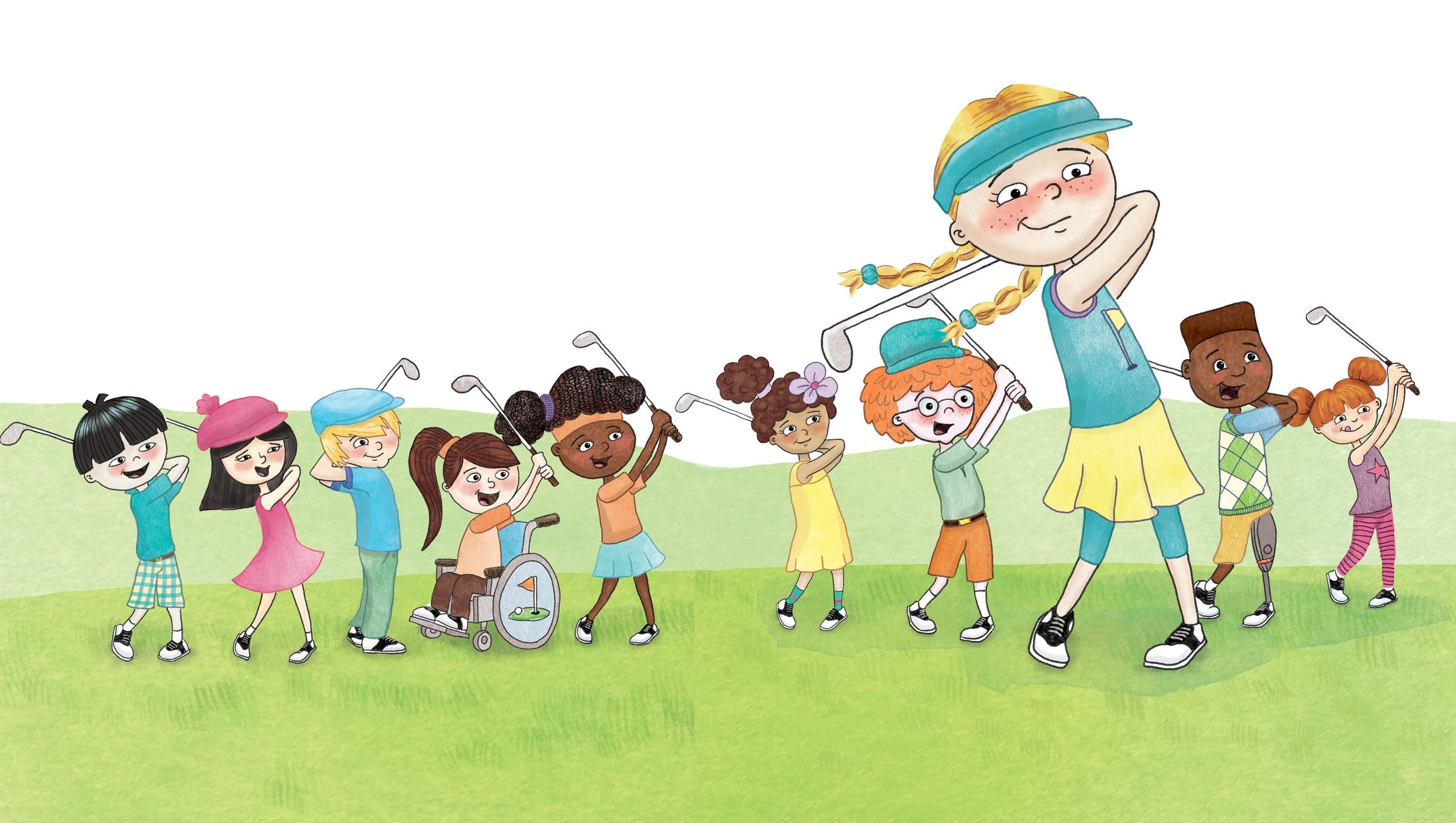 One Two Follow Through is a golf book for kids by Mary Jacobs